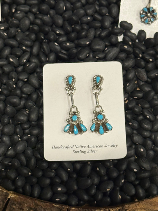 Zuni Dangle Turquoise Earrings
