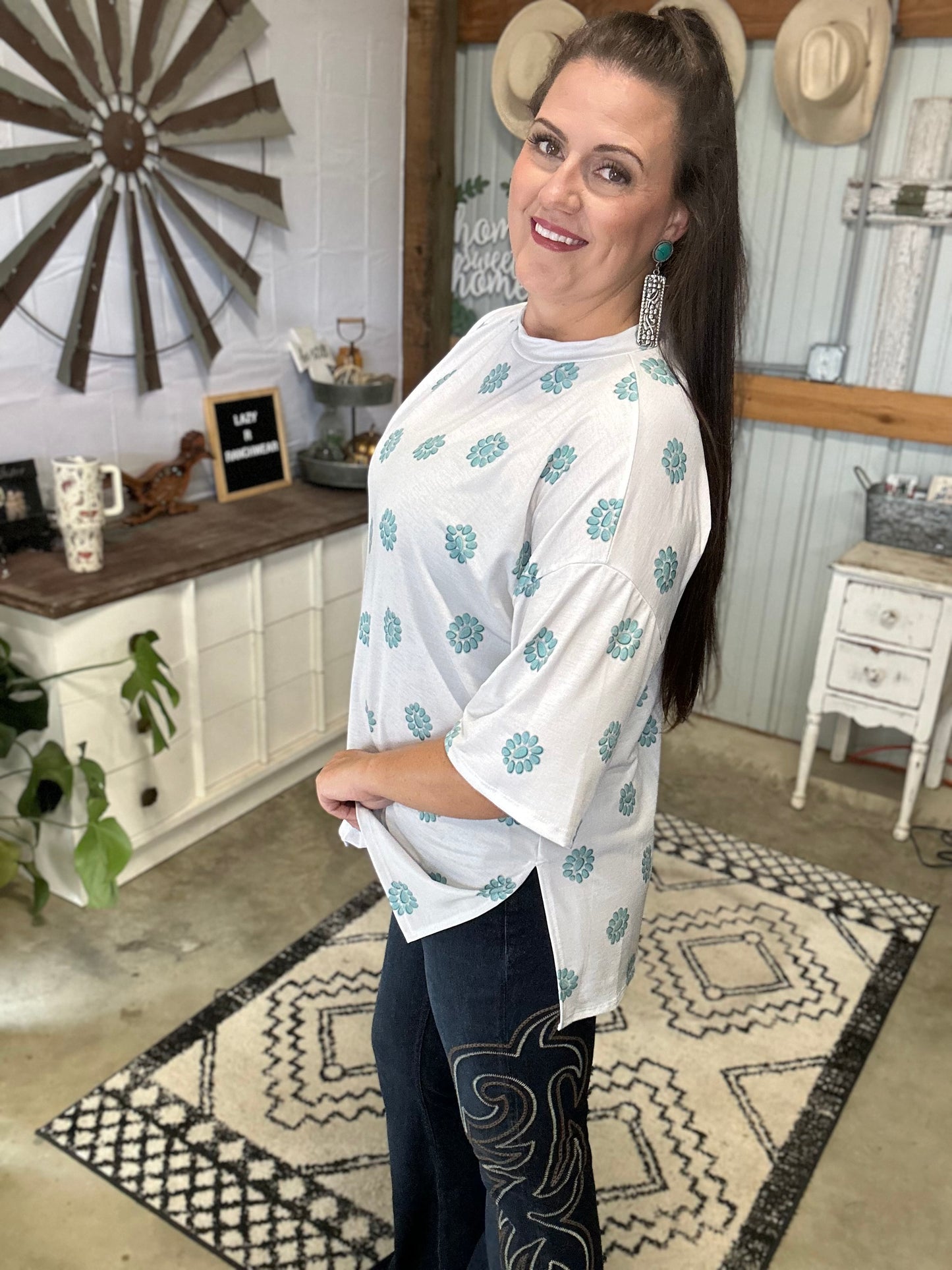 Concho Turquoise Oversize Shirt