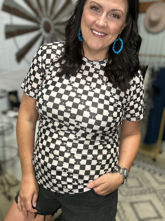 Punchy Check Short Sleeve Mesh