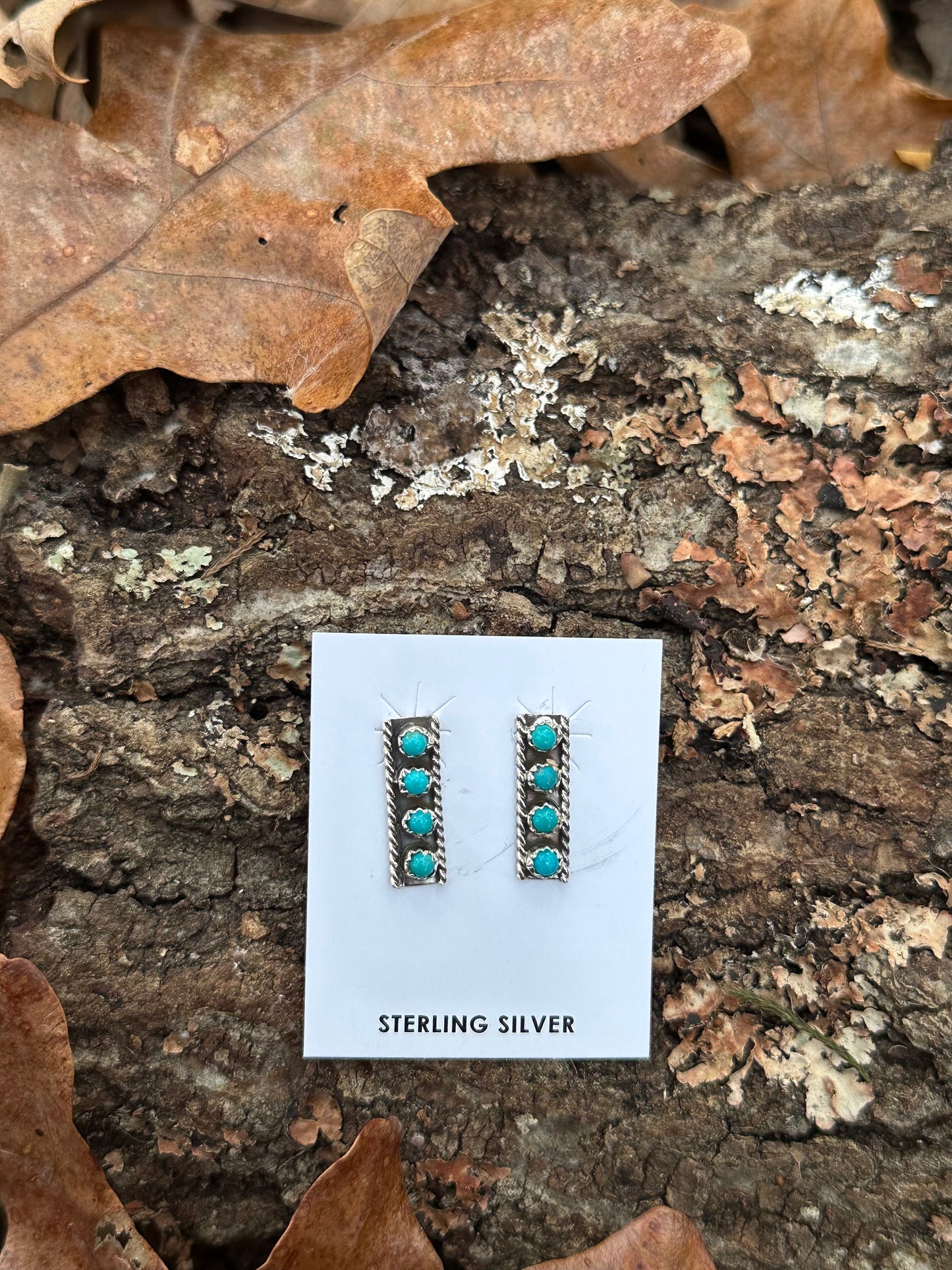 Turquoise Bar Stud Earrings