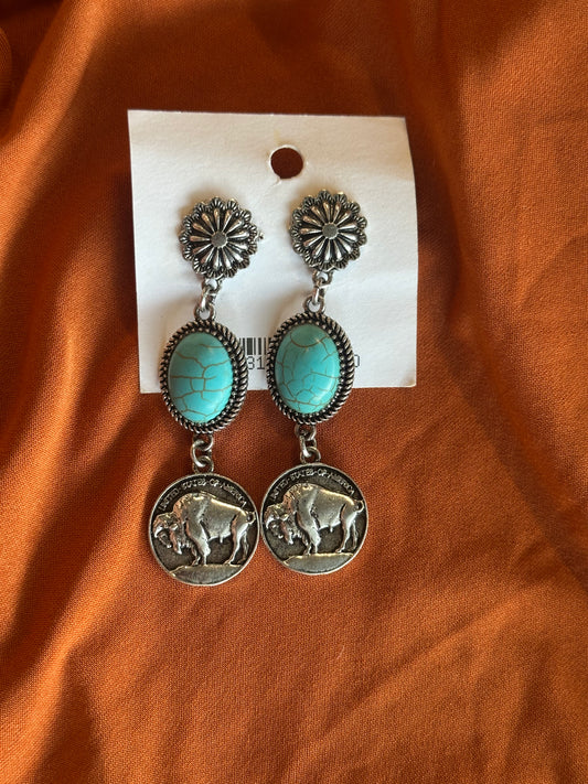 Buffalo Nickel Dangle Earrings