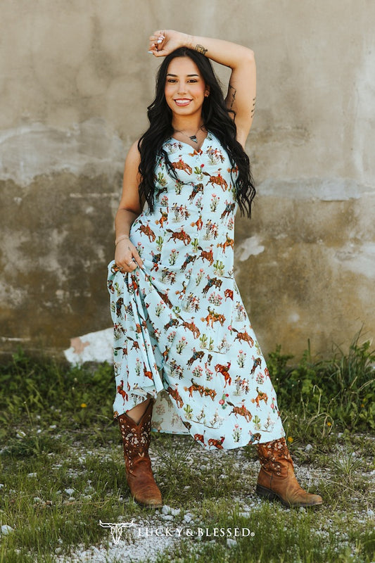 Horsing Around Pearl Snap Dress