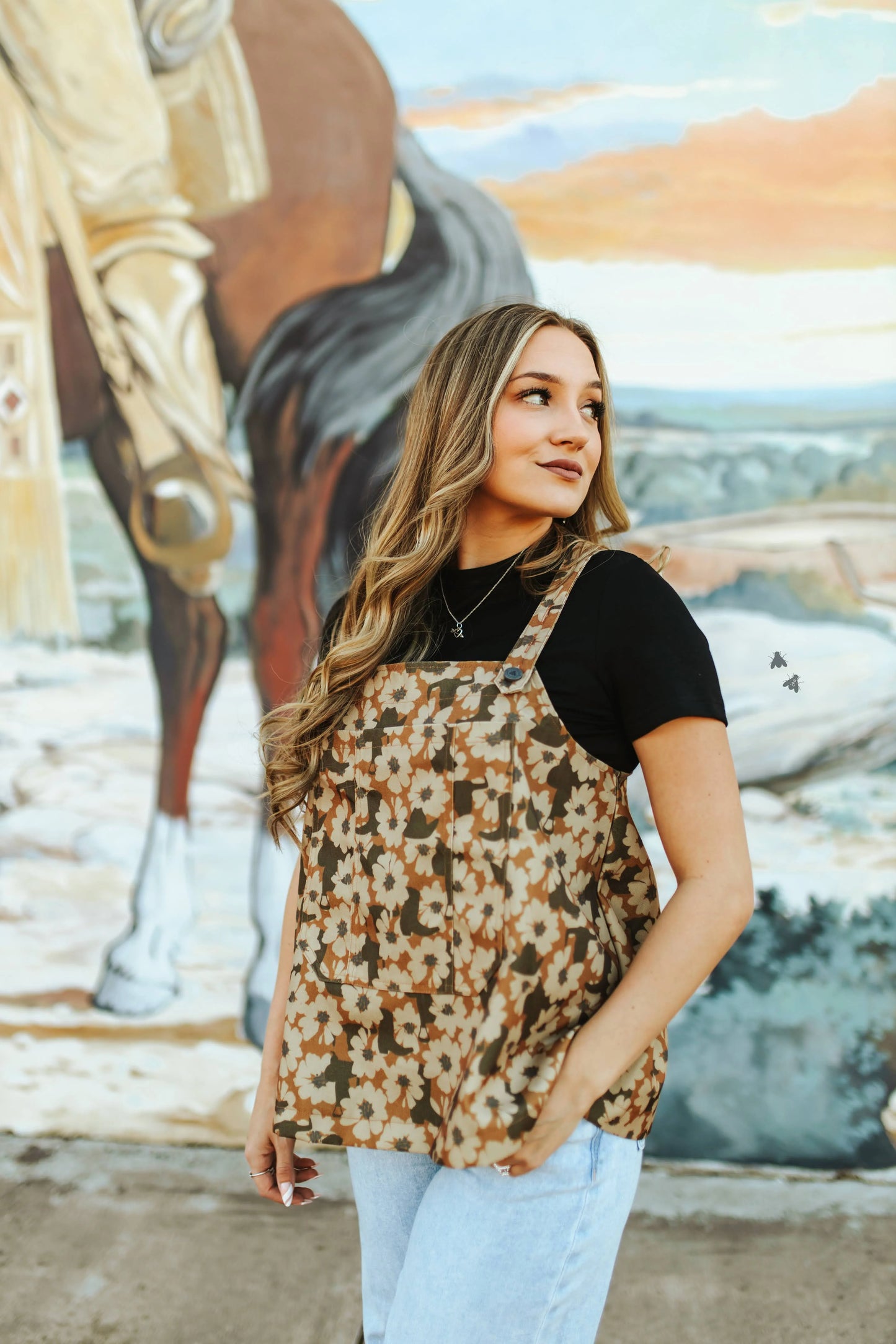 Buckin’ Bibs Floral Tank
