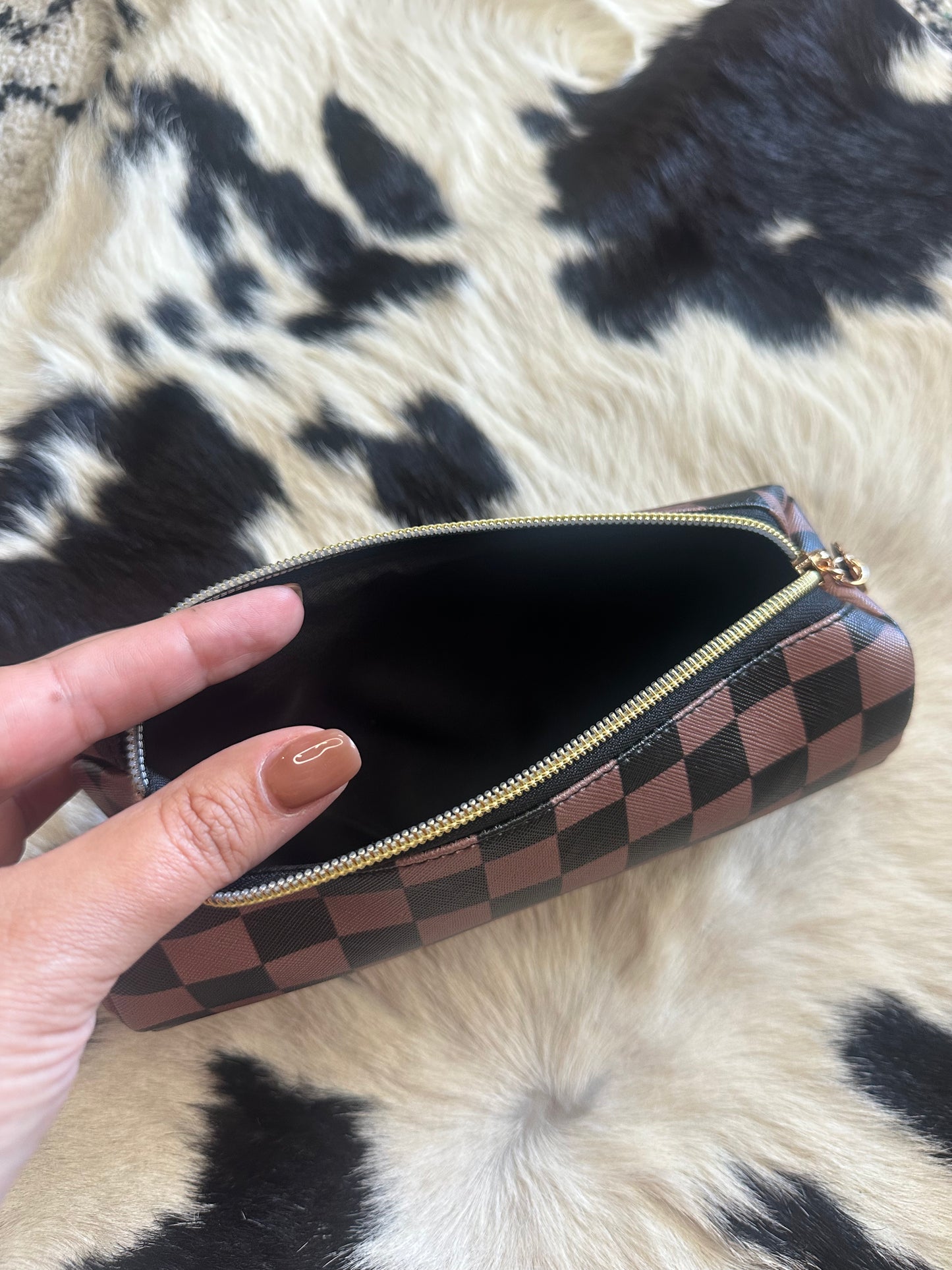 Brown Checkered mini bag