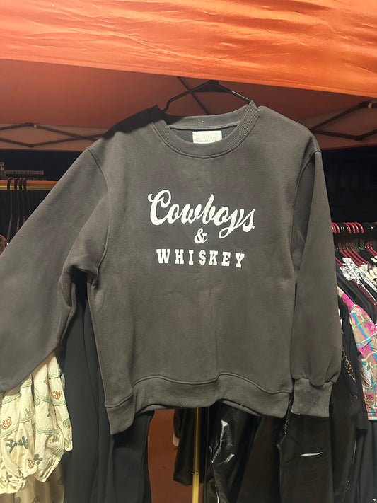 Whiskey & Cowboys crewneck