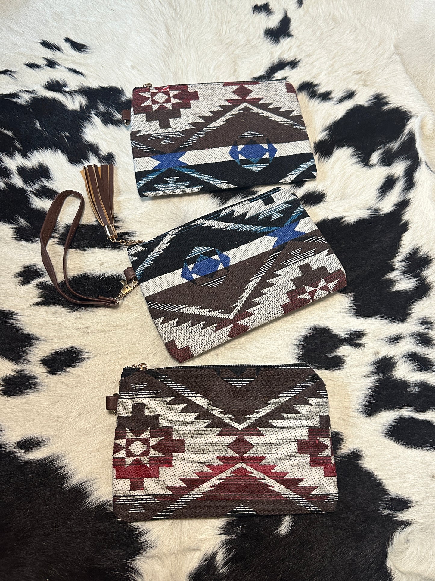 Aztec Print Wristlet Pouch