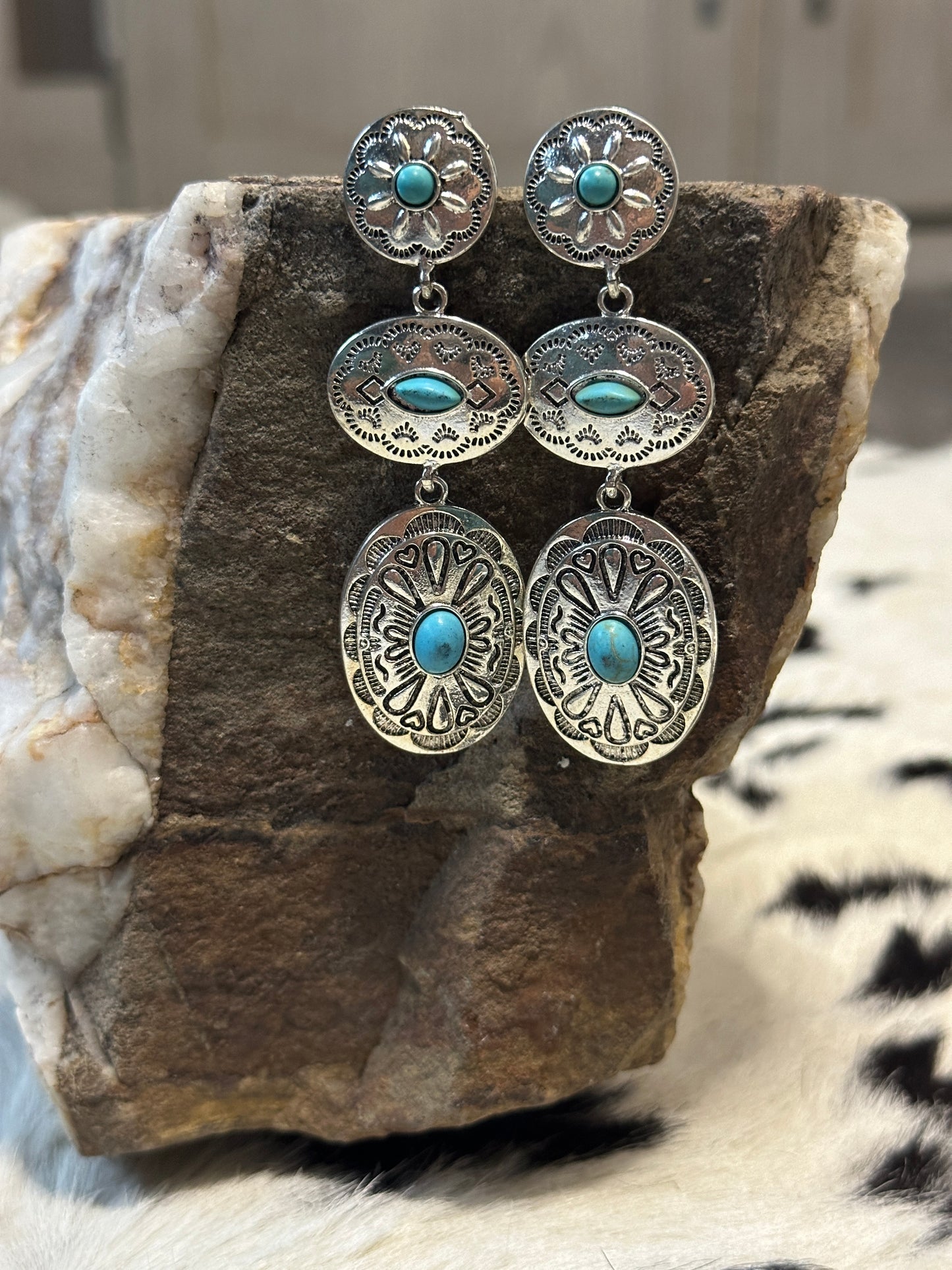 Triple Concho Earrings