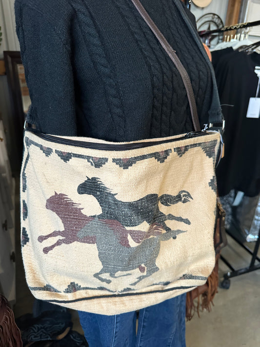 Vintage Horse Blanket Tote