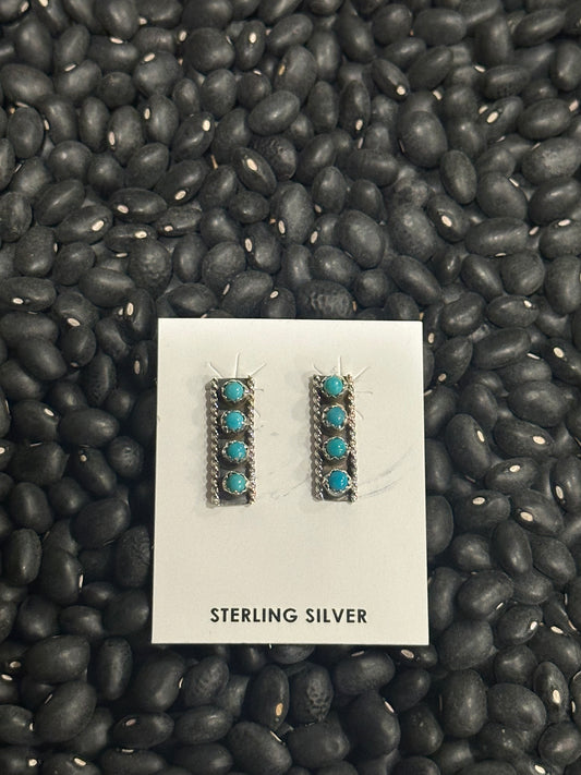 Turquoise Bar Stud Earrings