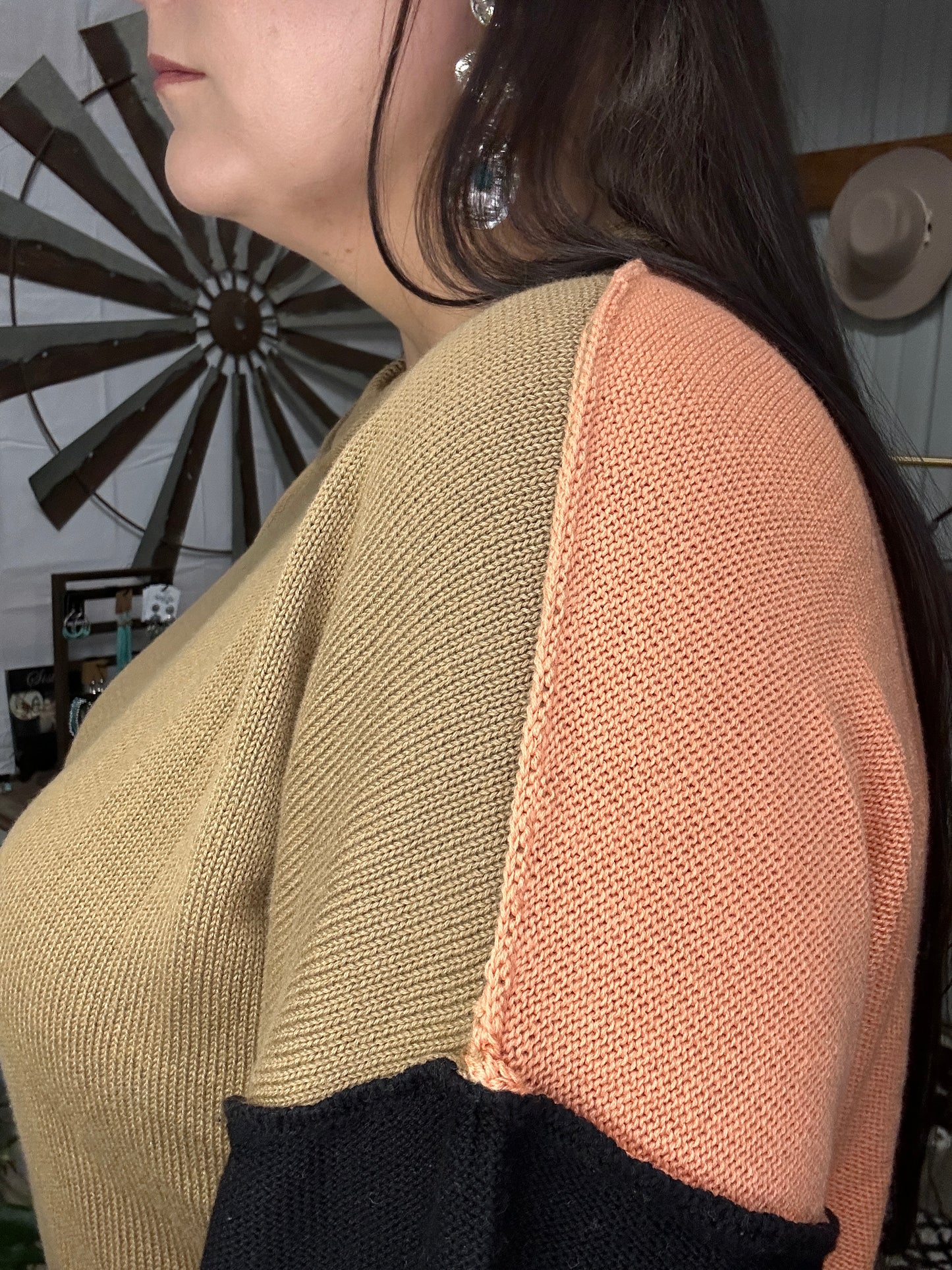 Color Block Knit Pullover