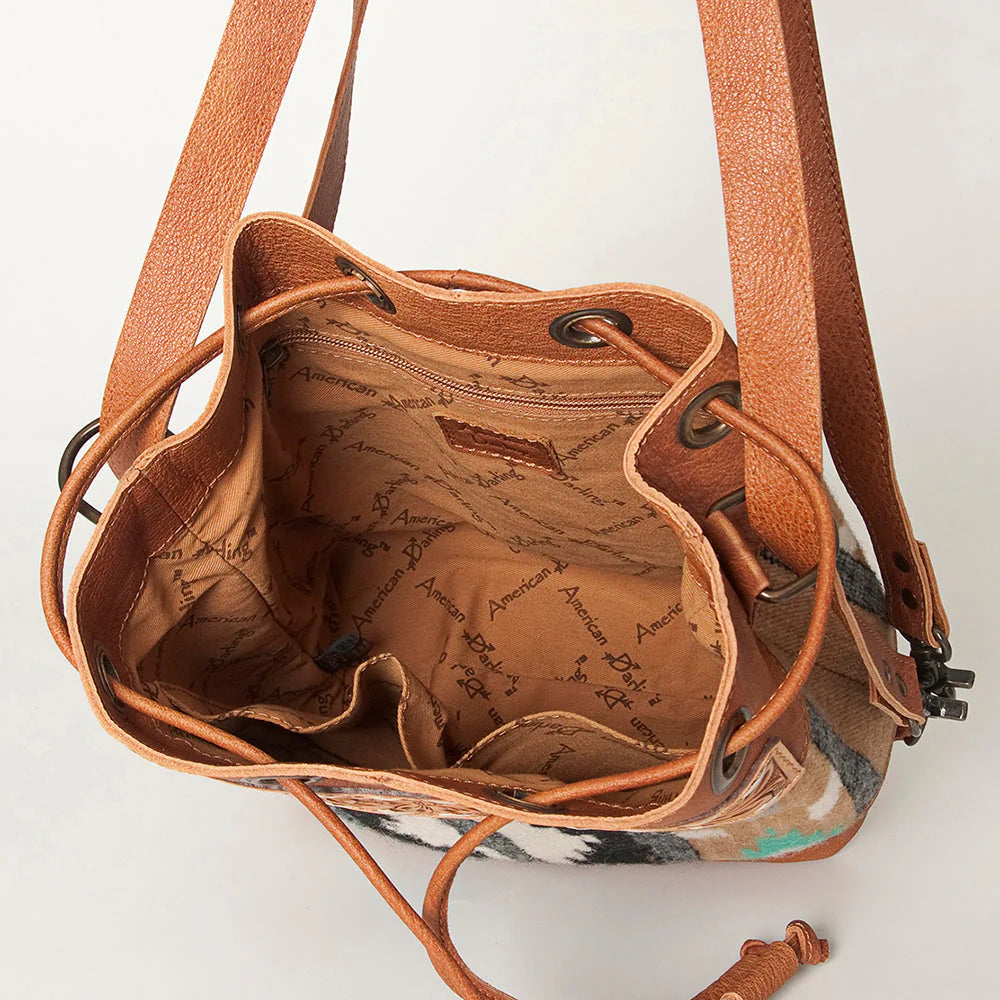 Leather & Saddle Blanket Bucket Bag