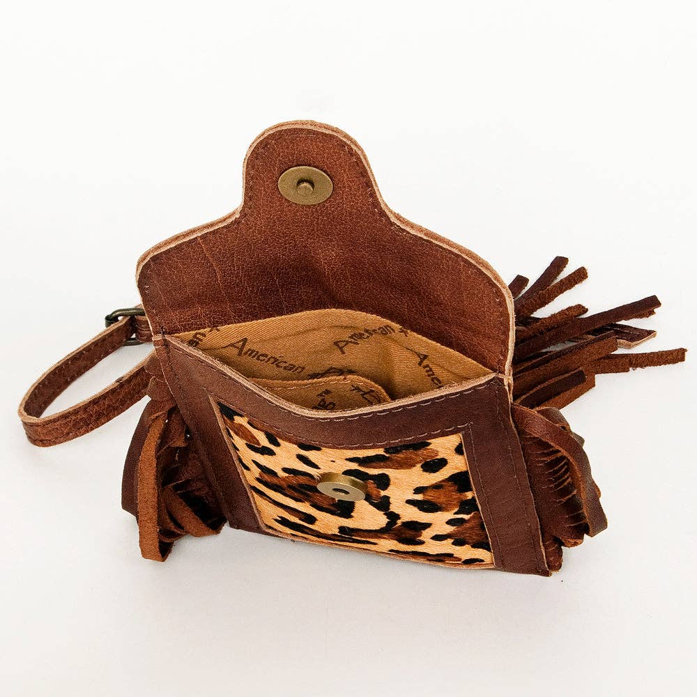 Leopard Fringe Cell Phone Crossbody
