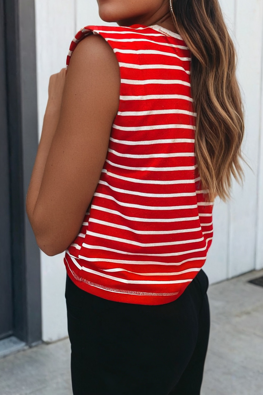 Stripe Ribbed Loose Tank