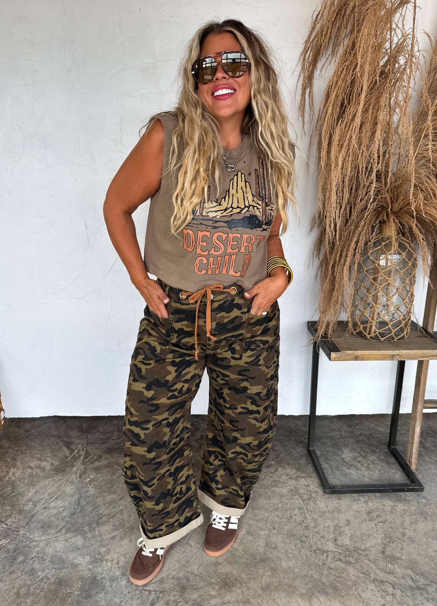 Camo Barrel Jeans