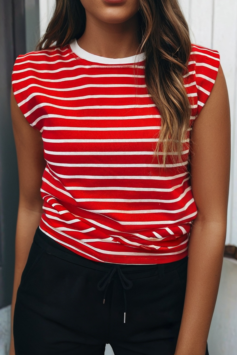 Stripe Ribbed Loose Tank