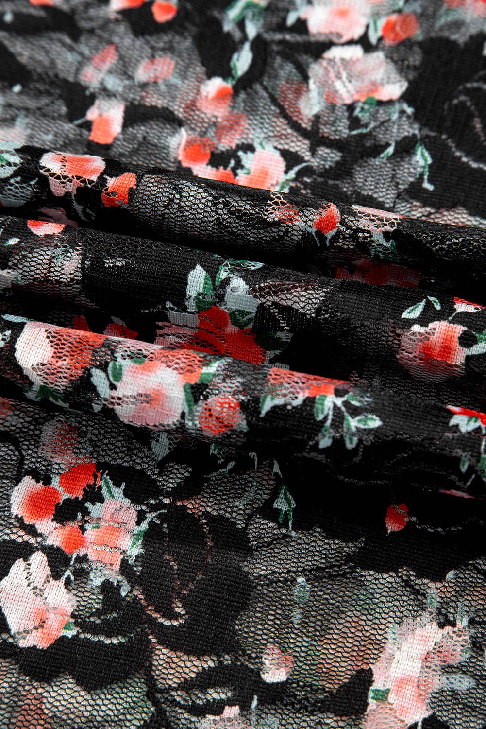 Floral Mesh Long Sleeve Top