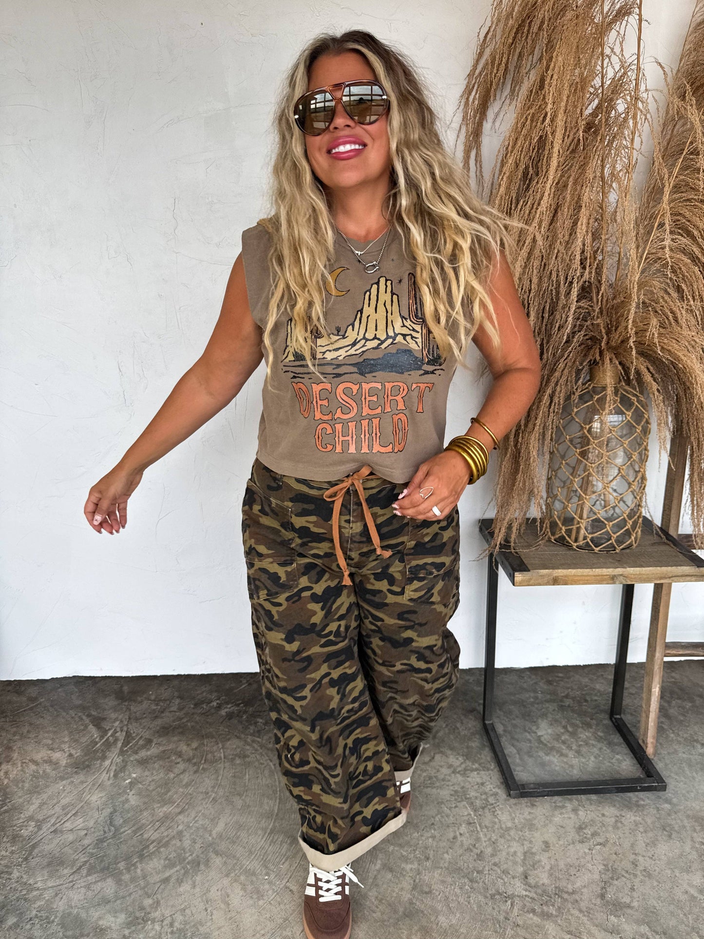 Camo Barrel Jeans